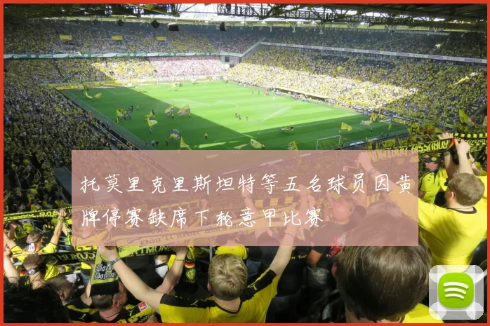 托莫里克里斯坦特等五名球员因黄牌停赛缺席下轮意甲比赛